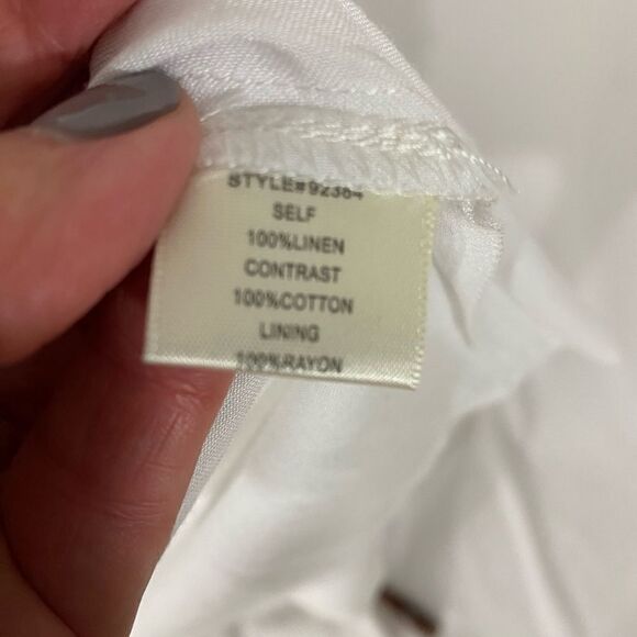 Skies Are Blue White Linen Eyelet Dress - Picture 8 of 9